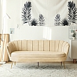 Luxusní pohovka, 3-sed, béžová Velvet látka/zlatá, Art-deco, NOBLEO TYP 2