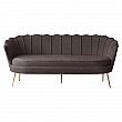 Luxusní pohovka, 3-sed, šedá Velvet látka/zlatá, Art-deco, NOBLEO TYP 2