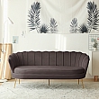 Luxusní pohovka, 3-sed, šedá Velvet látka/zlatá, Art-deco, NOBLEO TYP 2
