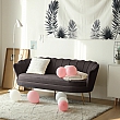 Luxusní pohovka, 3-sed, šedá Velvet látka/zlatá, Art-deco, NOBLEO TYP 2