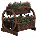 Dřevěný květináč s koly, hnědá, SABA