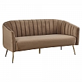 Designový 3-sed, hnědá Velvet látka/gold chrom-zlatý, BAGY