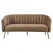 Designový 3-sed, hnědá Velvet látka/gold chrom-zlatý, BAGY