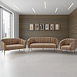 Designový 3-sed, hnědá Velvet látka/gold chrom-zlatý, BAGY