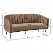 Designový 3-sed, hnědá Velvet látka/gold chrom-zlatý, BAGY