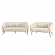 Designový 3-sed, béžová Velvet látka/gold chrom-zlatý, BAGY
