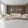 Designový 3-sed, béžová Velvet látka/gold chrom-zlatý, BAGY