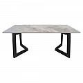 Konferenční stolek, šedý mramor/černá, SOFIAN
