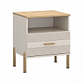 Noční stolek, kašmír/dub kamenný, RUNOL 1S