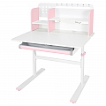 Rostoucí psací stůl, růžová/bílá, ADAN
