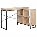 Rohový PC stůl, dub/černá, ULOSTOL