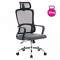 Kancelářské křeslo, černá/šedá/chrom, nosnost 150 kg, RANDY