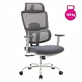 Kancelářské křeslo, šedá/chrom, nosnost 150 kg, BYRON