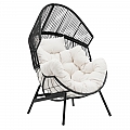 Zahradní křeslo, černá/bílá, NEO