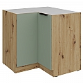 Spodní rohová skříňka, aquamarine/dub artisan, ARSANY 90x90 DN 2F BB