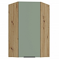 Horní rohová skříňka, aquamarine/dub artisan, ARSANY 60x60 GN-108 1F