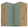 Horní rohová skříňka, aquamarine/dub artisan, ARSANY 60x60 GN-72 2F