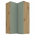 Horní rohová skříňka, aquamarine/dub artisan, ARSANY 60x60 GN-108 2F