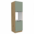 Vysoká skříňka na vestavnou troubu, aquamarine/dub artisan, ARSANY 60 DP-210 2F