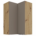 Horní rohová skříňka, sandgrau/dub artisan, FRISBO 60x60 GN-90 2F
