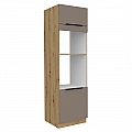 Vysoká skříňka na troubu a mikrovlnou troubu, sandgrau/dub artisan, FRISBO 60 DPM-210 2F