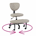 Ergonomická klekačka, šedohnědá Taupe ekokůže/černá, SAMER