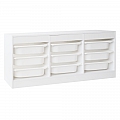 Organizér s úložnými boxy, bílá, TRIMAL NEW