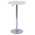 Barový stůl s nastavitelnou výškou, bílá, průměr 60 cm, BRANY 3 NEW